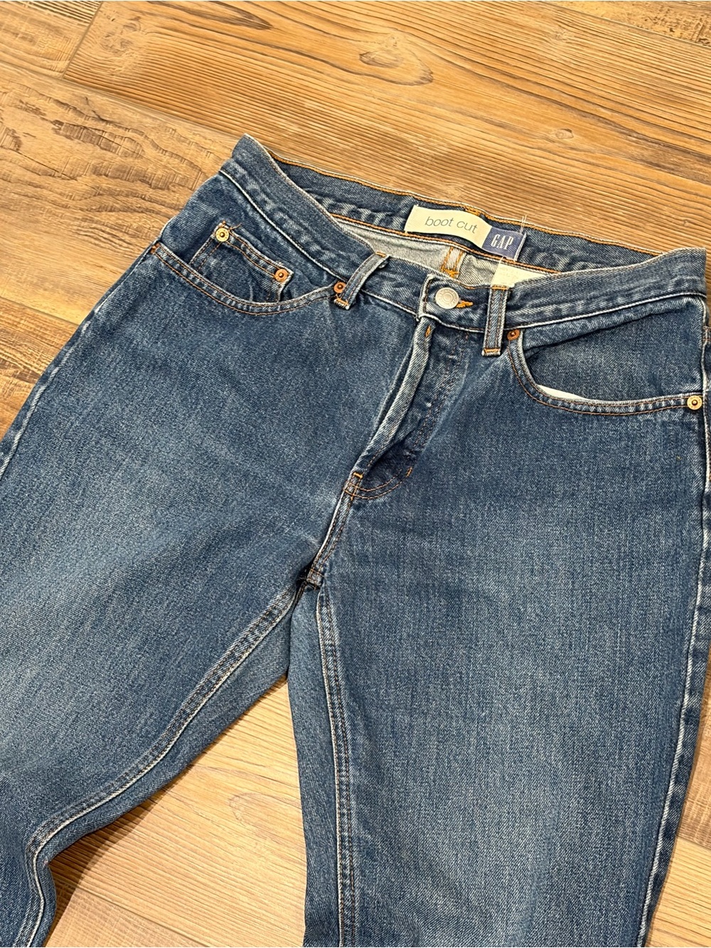 Vintage Gap Y2K bootcut 2002 button fly 6 regular frayed hem great condition - Picture 3 of 14